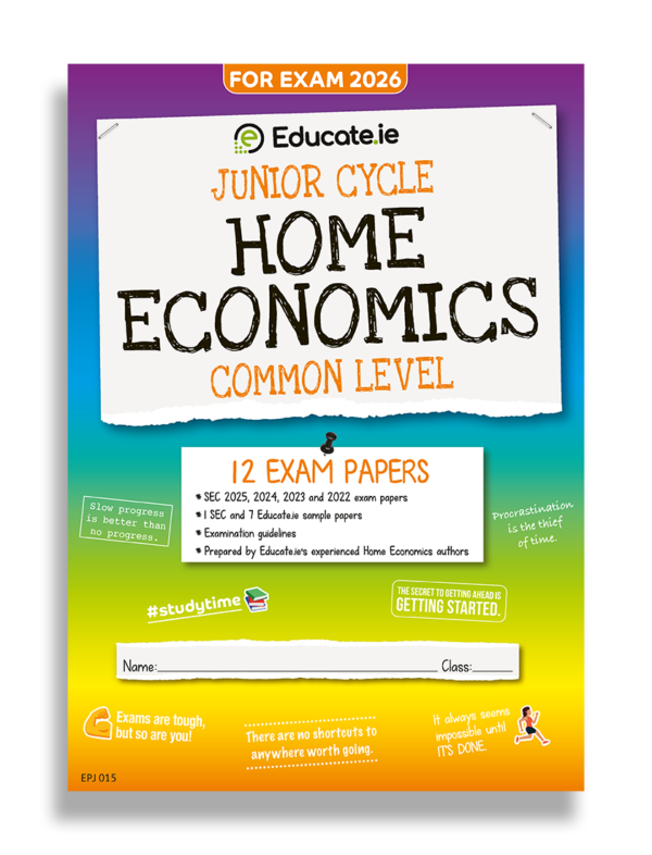 2026 Junior Cycle Home Economics Exam Paper Cover
